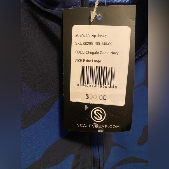 Scales Blue and Black‎ Camouflage Long windbreaker. Size XL. New with tags - Picture 5 of 5